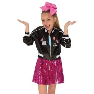 JoJo Siwa Rainbow Bomber Jacket Skirt Costume for Kids - NWT S 4-6
